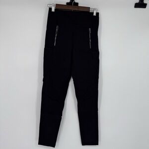 Athleta Stellar Tights Women's Large 0 Black High Rise Zip Pockets Casual Travel